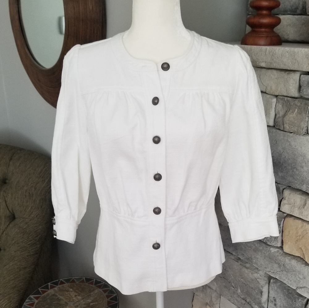 Tribal Woven Jacket with Pewter Buttons - Picture 3 of 6